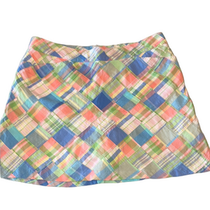 Vintage Lady Hagen women's 10 Plaid Patchwork Golf Skort multicolor